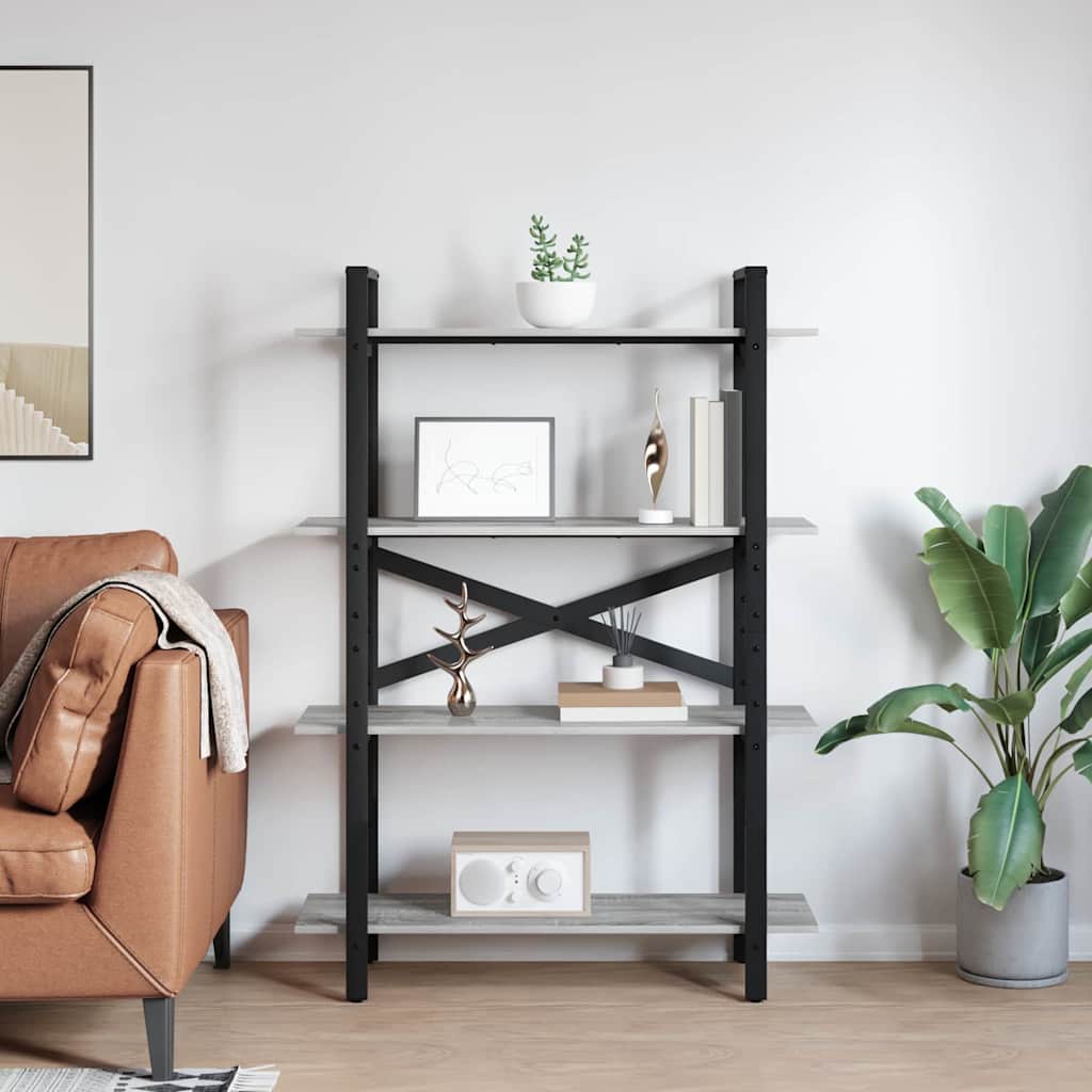 vidaXL Bookshelf 4-Tier 100 x 33.5 x 140 cm Engineered Wood