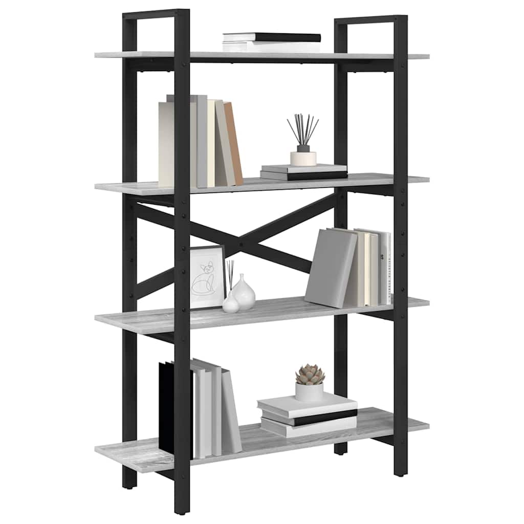 vidaXL Bookshelf 4-Tier 100 x 33.5 x 140 cm Engineered Wood