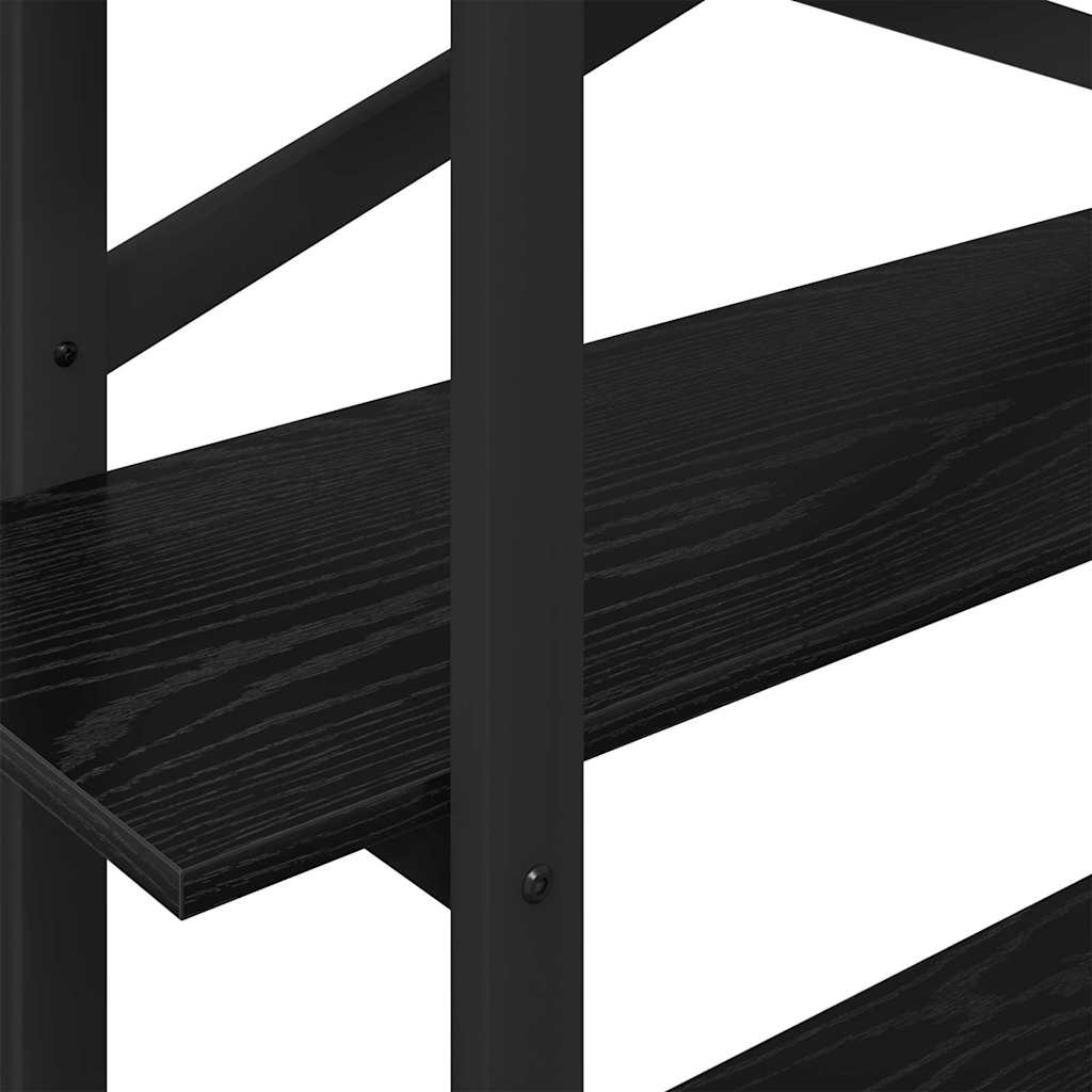 vidaXL Bookshelf 3-Tier 100 x 33.5 x 102 cm Engineered Wood Black Oak