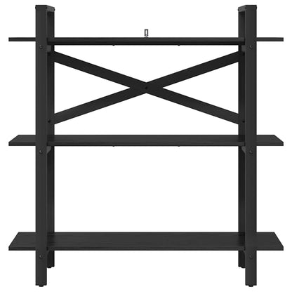 vidaXL Bookshelf 3-Tier 100 x 33.5 x 102 cm Engineered Wood Black Oak