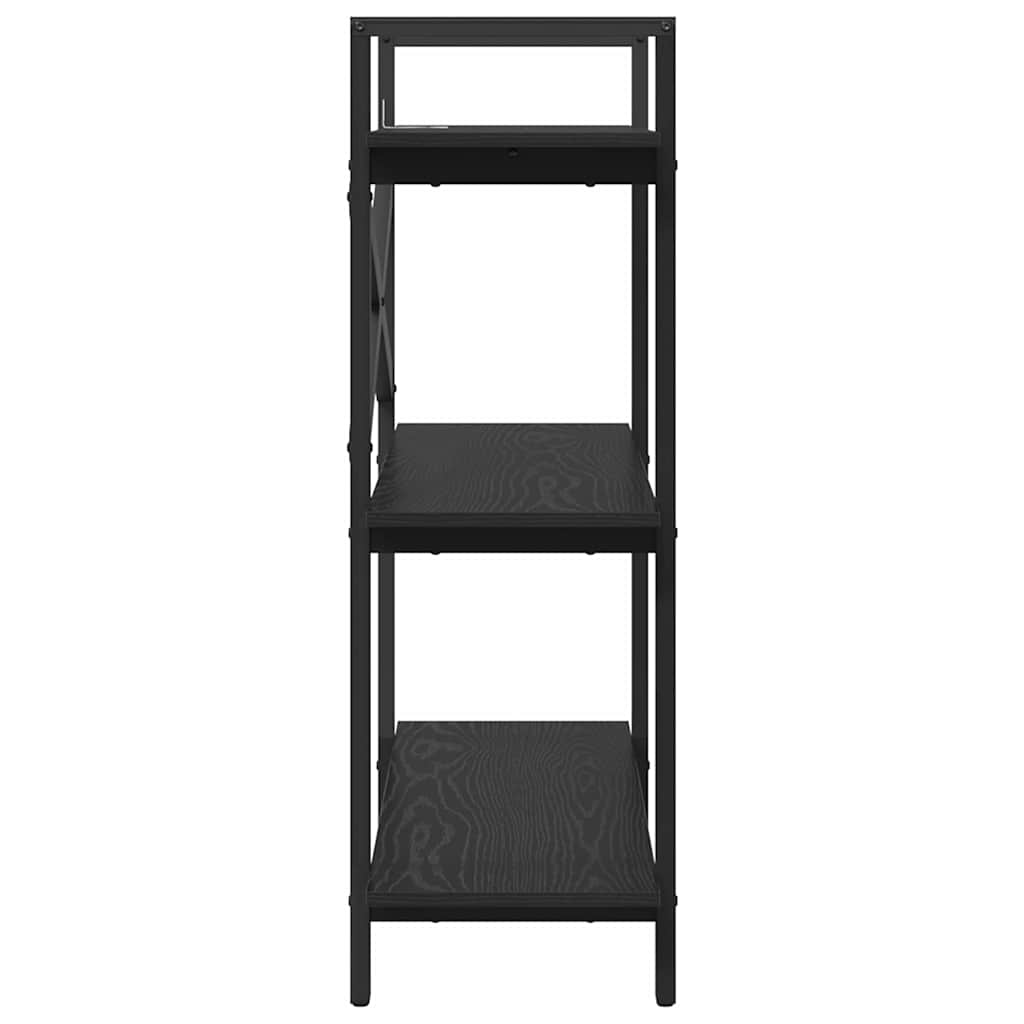 vidaXL Bookshelf 3-Tier 100 x 33.5 x 102 cm Engineered Wood Black Oak