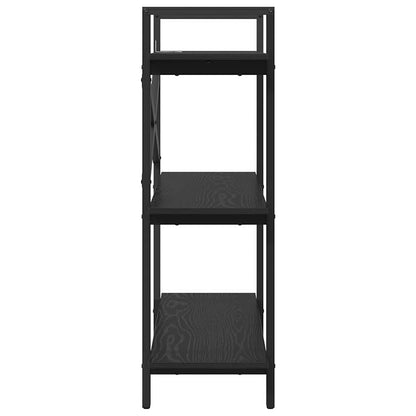 vidaXL Bookshelf 3-Tier 100 x 33.5 x 102 cm Engineered Wood Black Oak