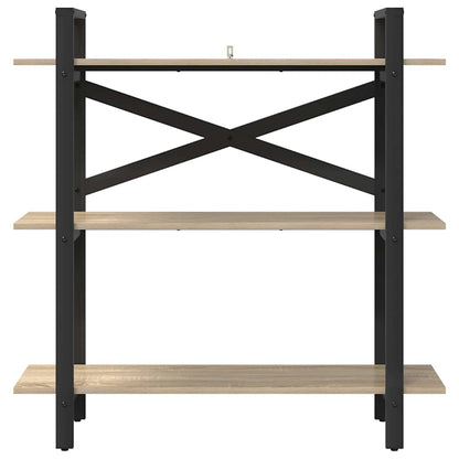 vidaXL Bookshelf 3-Tier 100 x 33.5 x 102 cm Engineered Wood Sonoma Oak