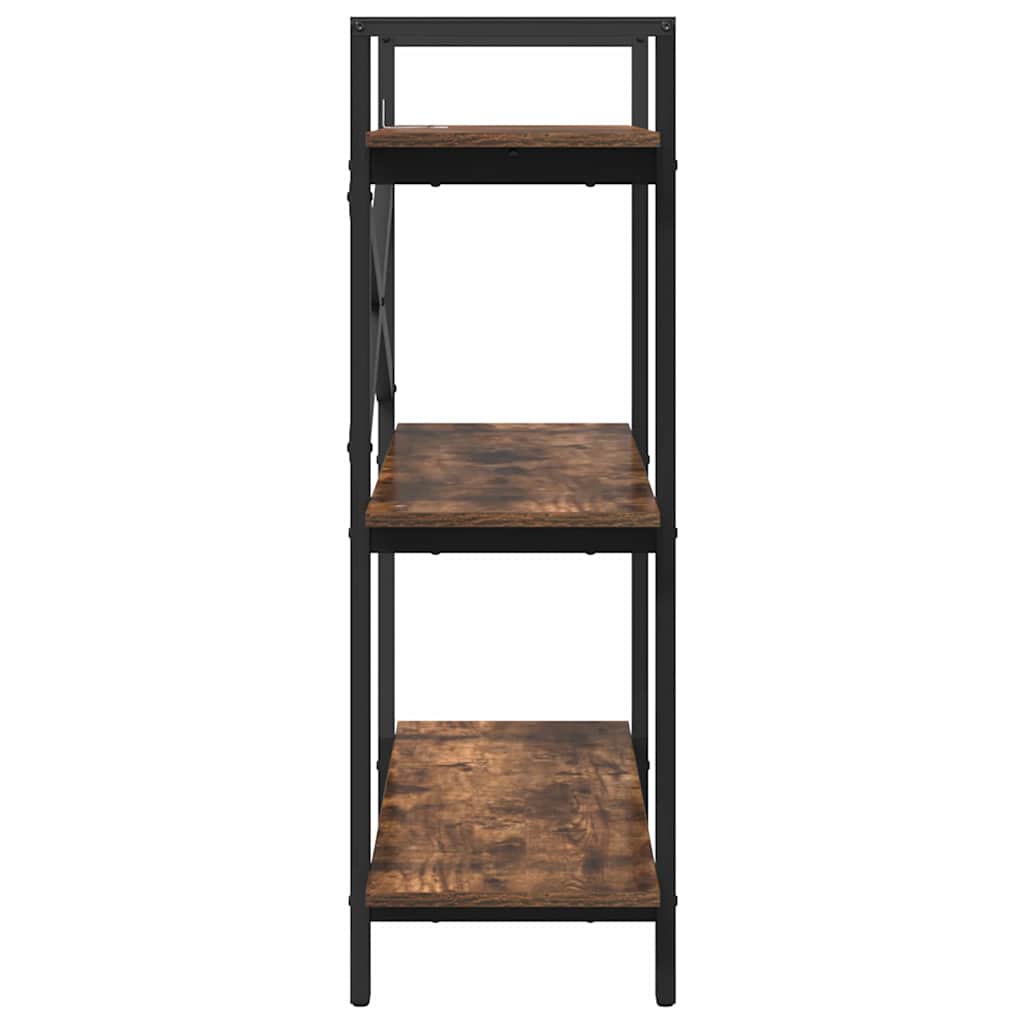 vidaXL Bookshelf 3-Tier 100 x 33.5 x 102 cm Engineered Wood Smoked Oak