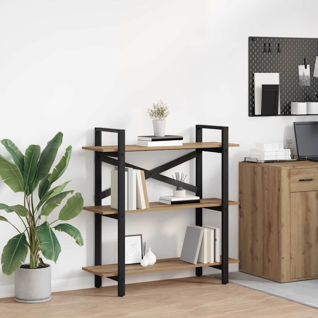 vidaXL Bookshelf 3-Tier 100 x 33.5 x 102 cm Engineered Wood