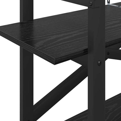 vidaXL Bookshelf 2-Tier 100 x 33.5 x 64 cm Engineered Wood Black Oak