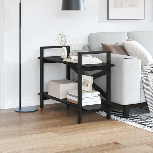 vidaXL Bookshelf 2-Tier 100 x 33.5 x 64 cm Engineered Wood Black Oak