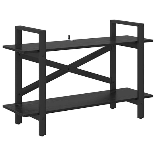 vidaXL Bookshelf 2-Tier 100 x 33.5 x 64 cm Engineered Wood Black Oak