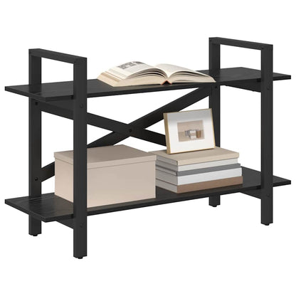 vidaXL Bookshelf 2-Tier 100 x 33.5 x 64 cm Engineered Wood Black Oak