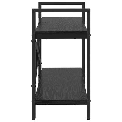vidaXL Bookshelf 2-Tier 100 x 33.5 x 64 cm Engineered Wood Black Oak