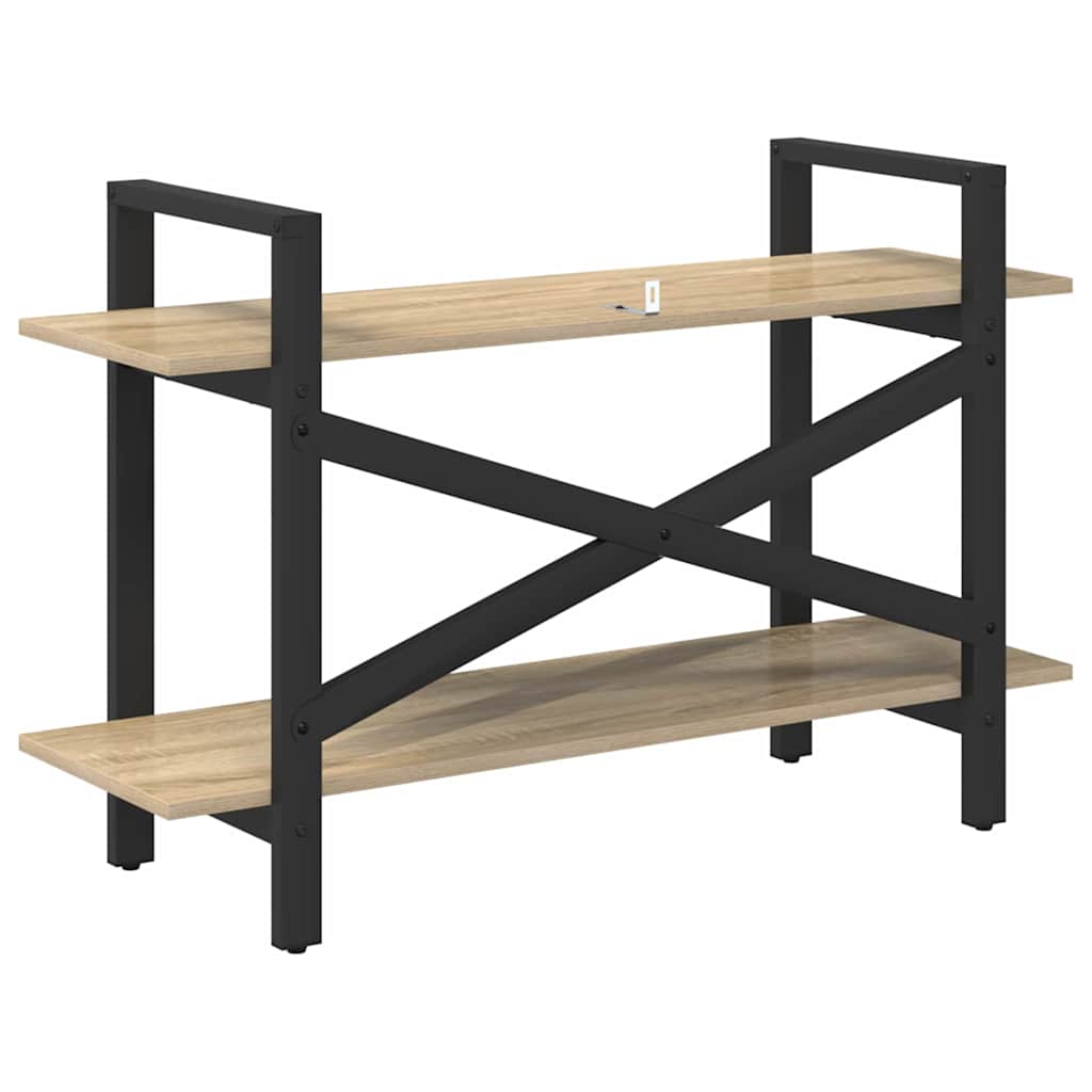 vidaXL Bookshelf 2-Tier 100 x 33.5 x 64 cm Engineered Wood Sonoma Oak