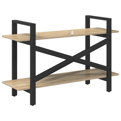 vidaXL Bookshelf 2-Tier 100 x 33.5 x 64 cm Engineered Wood Sonoma Oak