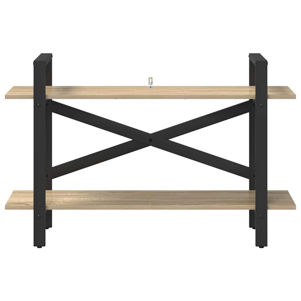 vidaXL Bookshelf 2-Tier 100 x 33.5 x 64 cm Engineered Wood Sonoma Oak