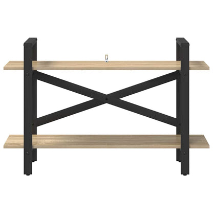 vidaXL Bookshelf 2-Tier 100 x 33.5 x 64 cm Engineered Wood Sonoma Oak