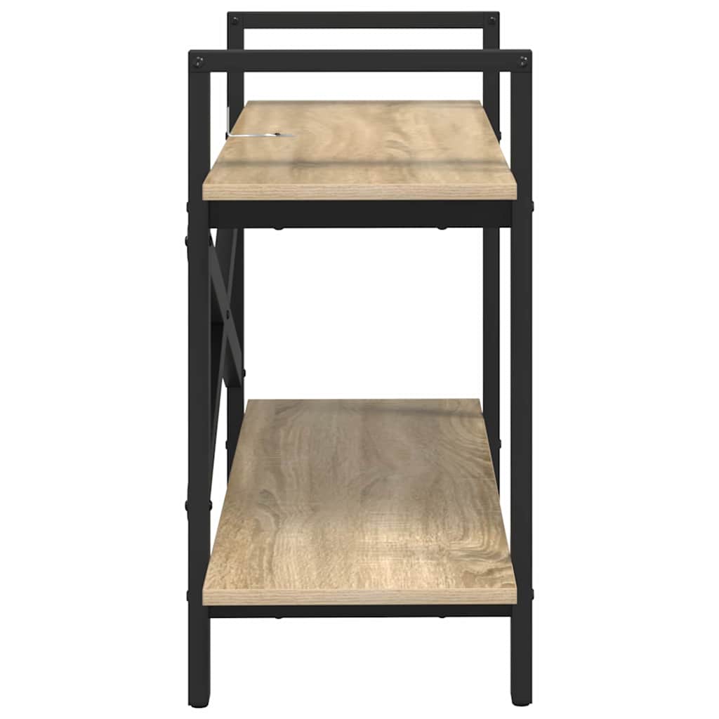 vidaXL Bookshelf 2-Tier 100 x 33.5 x 64 cm Engineered Wood Sonoma Oak