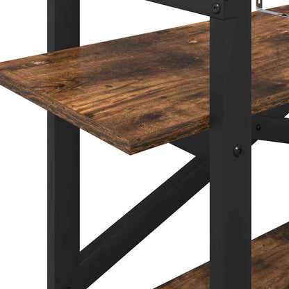 vidaXL Bookshelf 2-Tier 100 x 33.5 x 64 cm Engineered Wood Smoked Oak