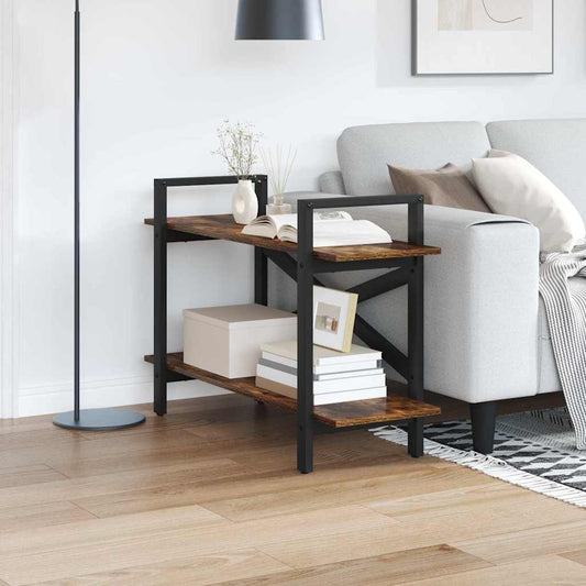vidaXL Bookshelf 2-Tier 100 x 33.5 x 64 cm Engineered Wood Smoked Oak