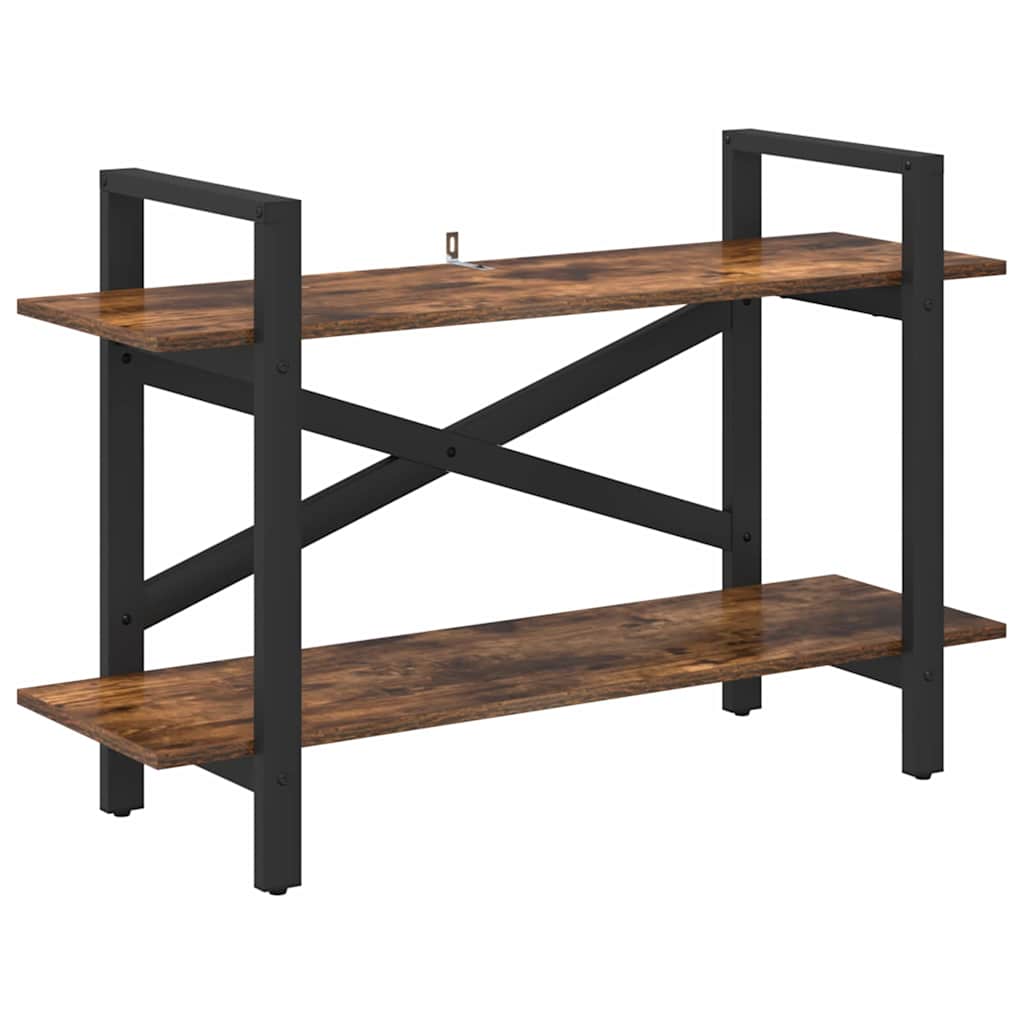 vidaXL Bookshelf 2-Tier 100 x 33.5 x 64 cm Engineered Wood Smoked Oak