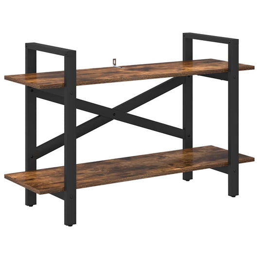 vidaXL Bookshelf 2-Tier 100 x 33.5 x 64 cm Engineered Wood Smoked Oak