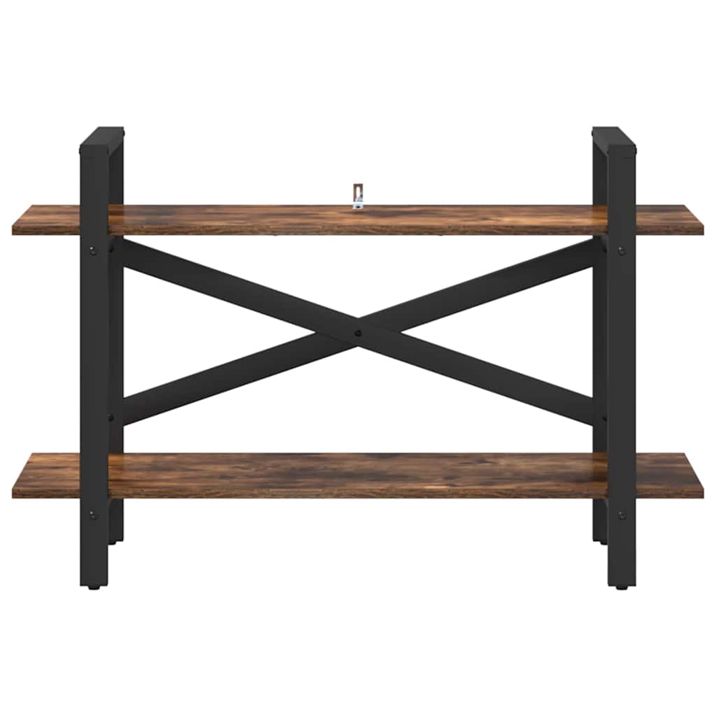 vidaXL Bookshelf 2-Tier 100 x 33.5 x 64 cm Engineered Wood Smoked Oak