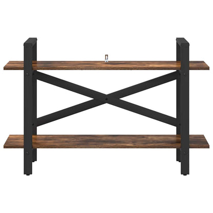 vidaXL Bookshelf 2-Tier 100 x 33.5 x 64 cm Engineered Wood Smoked Oak