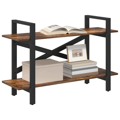 vidaXL Bookshelf 2-Tier 100 x 33.5 x 64 cm Engineered Wood Smoked Oak