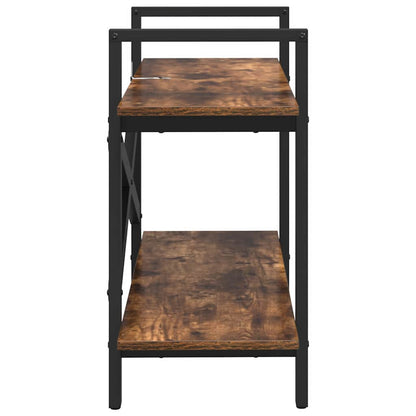 vidaXL Bookshelf 2-Tier 100 x 33.5 x 64 cm Engineered Wood Smoked Oak