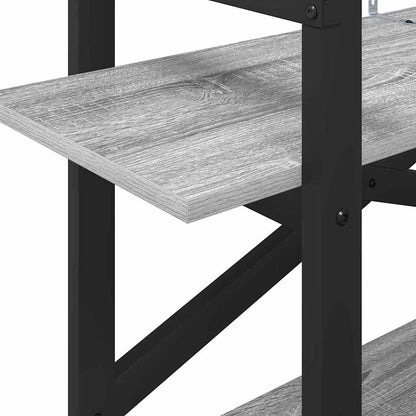 vidaXL Bookshelf 2-Tier 100 x 33.5 x 64 cm Engineered Wood Grey Sonoma