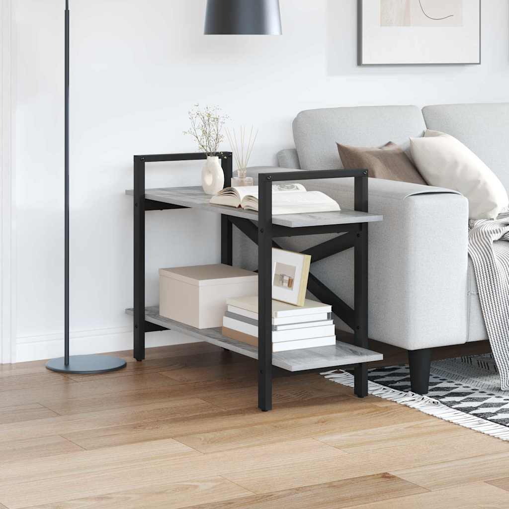 vidaXL Bookshelf 2-Tier 100 x 33.5 x 64 cm Engineered Wood Grey Sonoma
