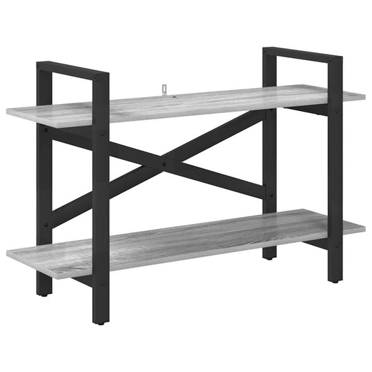 vidaXL Bookshelf 2-Tier 100 x 33.5 x 64 cm Engineered Wood Grey Sonoma