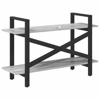 vidaXL Bookshelf 2-Tier 100 x 33.5 x 64 cm Engineered Wood Grey Sonoma