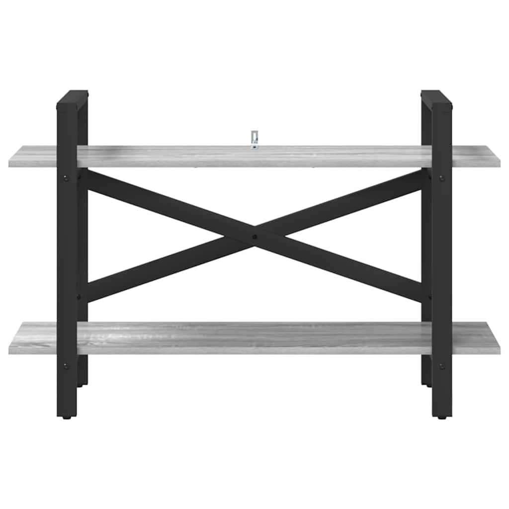 vidaXL Bookshelf 2-Tier 100 x 33.5 x 64 cm Engineered Wood Grey Sonoma