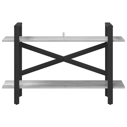 vidaXL Bookshelf 2-Tier 100 x 33.5 x 64 cm Engineered Wood Grey Sonoma