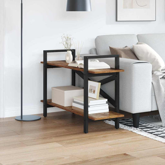 vidaXL Bookshelf 2-Tier 100 x 33.5 x 64 cm Engineered Wood Old Wood