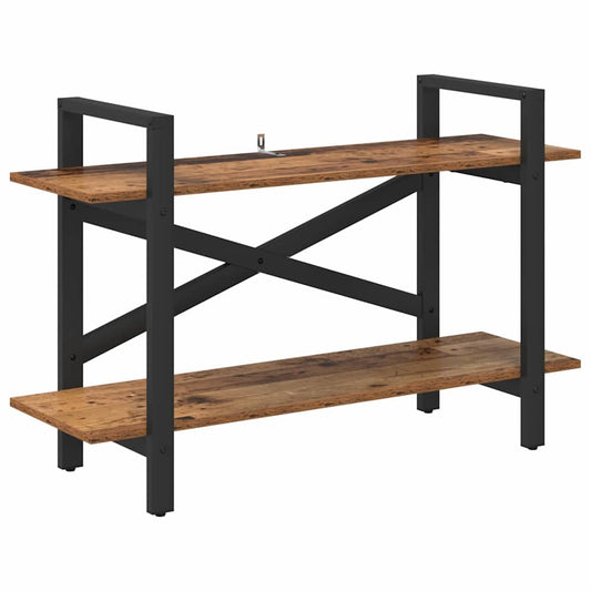 vidaXL Bookshelf 2-Tier 100 x 33.5 x 64 cm Engineered Wood Old Wood