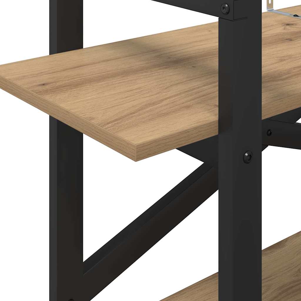 vidaXL Bookshelf 2-Tier 100 x 33.5 x 64 cm Engineered Wood Artisan Oak