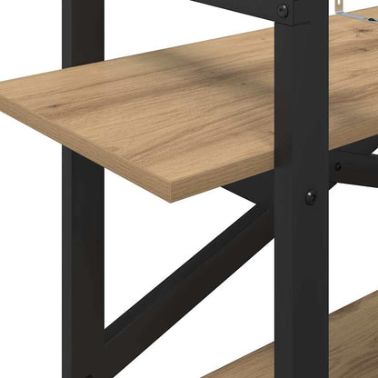 vidaXL Bookshelf 2-Tier 100 x 33.5 x 64 cm Engineered Wood Artisan Oak