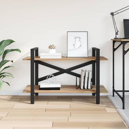 vidaXL Bookshelf 2-Tier 100 x 33.5 x 64 cm Engineered Wood Artisan Oak
