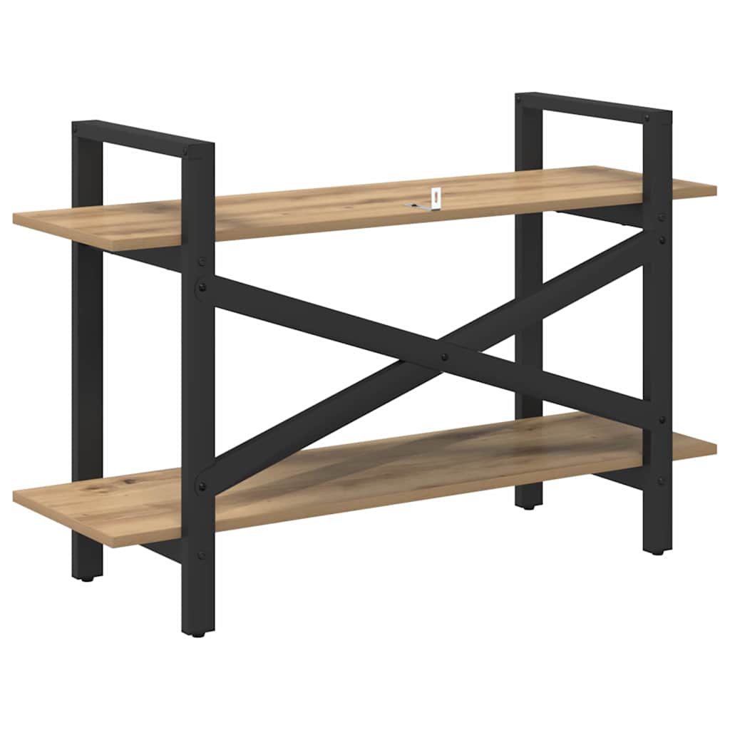 vidaXL Bookshelf 2-Tier 100 x 33.5 x 64 cm Engineered Wood Artisan Oak