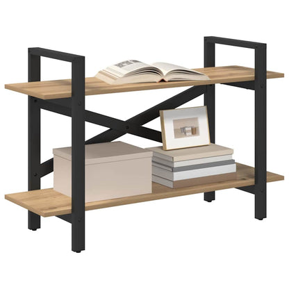 vidaXL Bookshelf 2-Tier 100 x 33.5 x 64 cm Engineered Wood Artisan Oak