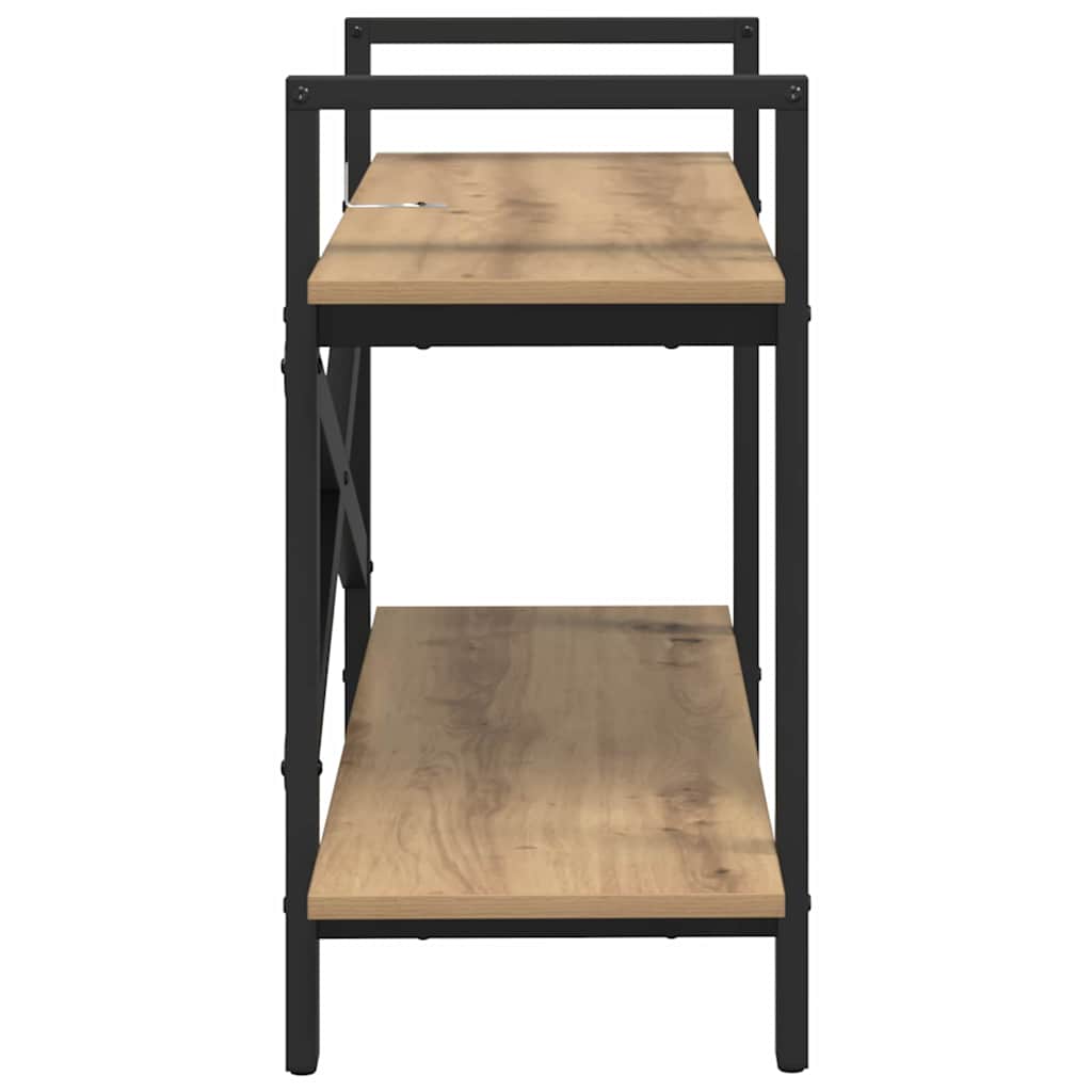 vidaXL Bookshelf 2-Tier 100 x 33.5 x 64 cm Engineered Wood Artisan Oak