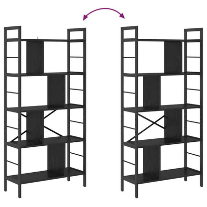 vidaXL Bookshelf Black Oak 75 x 30 x 156 cm Engineered Wood