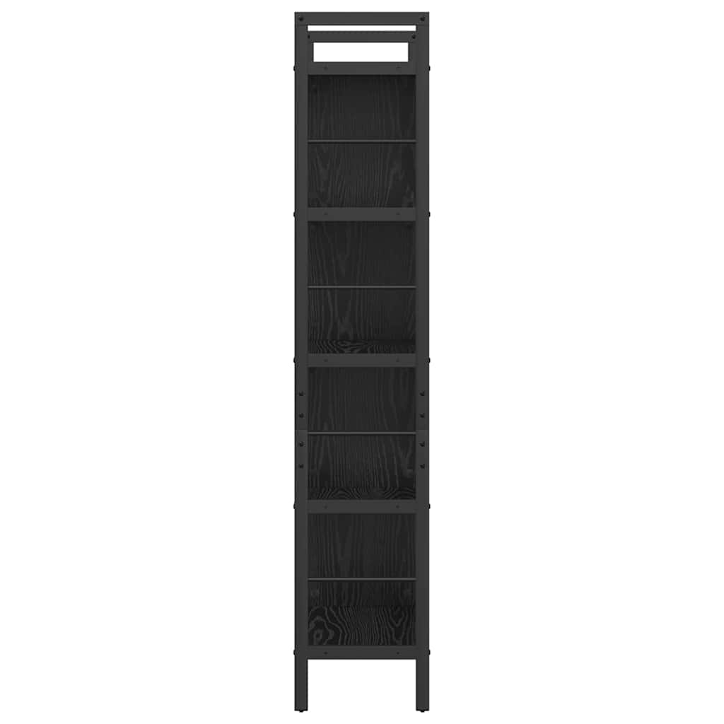 vidaXL Bookshelf Black Oak 75 x 30 x 156 cm Engineered Wood