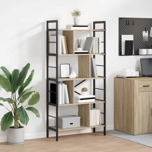 vidaXL Bookshelf 9-Tier 75 x 30 x 156 cm Engineered Wood Sonoma Oak