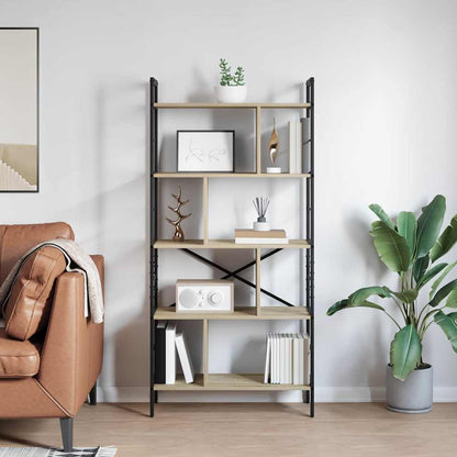 vidaXL Bookshelf Sonoma Oak 75 x 30 x 156 cm Engineered Wood