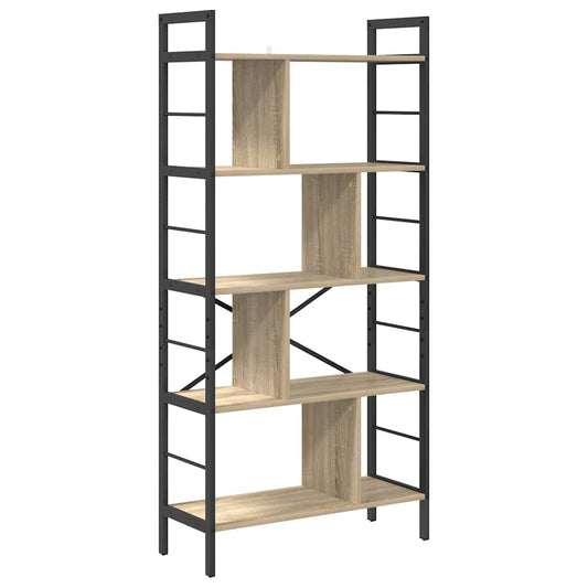 vidaXL Bookshelf 9-Tier 75 x 30 x 156 cm Engineered Wood Sonoma Oak