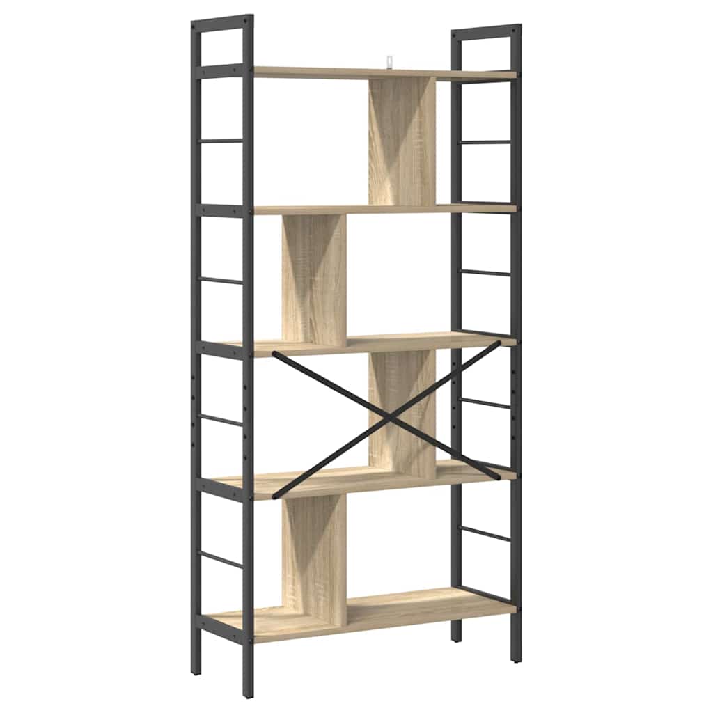 vidaXL Bookshelf Sonoma Oak 75 x 30 x 156 cm Engineered Wood