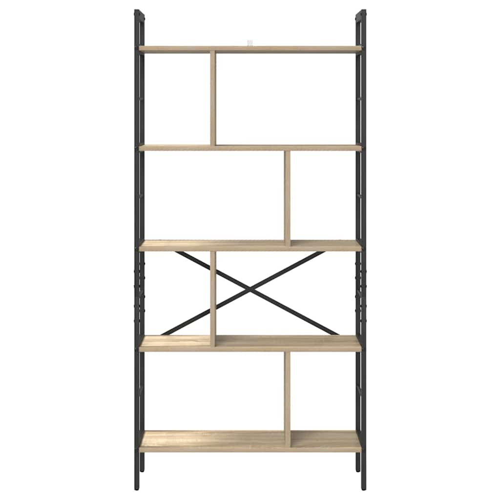 vidaXL Bookshelf Sonoma Oak 75 x 30 x 156 cm Engineered Wood
