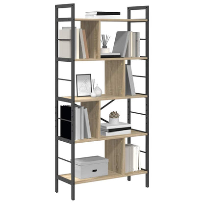 vidaXL Bookshelf 9-Tier 75 x 30 x 156 cm Engineered Wood Sonoma Oak