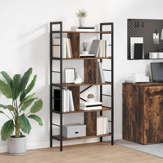 vidaXL Bookshelf 9-Tier 75 x 30 x 156 cm Engineered Wood Smoked Oak